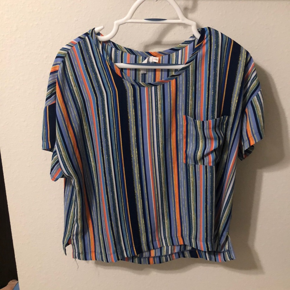 Lush blouse stripped with pocket